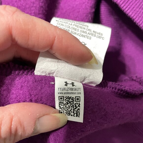 Women's Size XL Purple Hoodie Loose Sweatshirt W/ White & Silver Lettering Excel - Picture 8 of 14